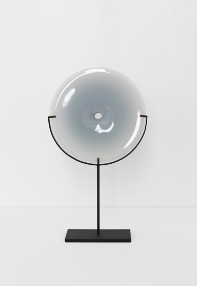 small/gray 21″H x 12″W (53x30cm) shown w/ dark oxidized steel stand