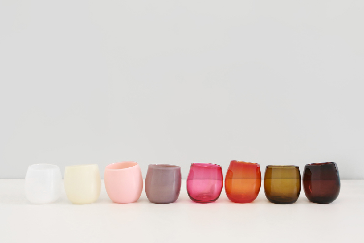 from left: opaque red palette, transparent red palette