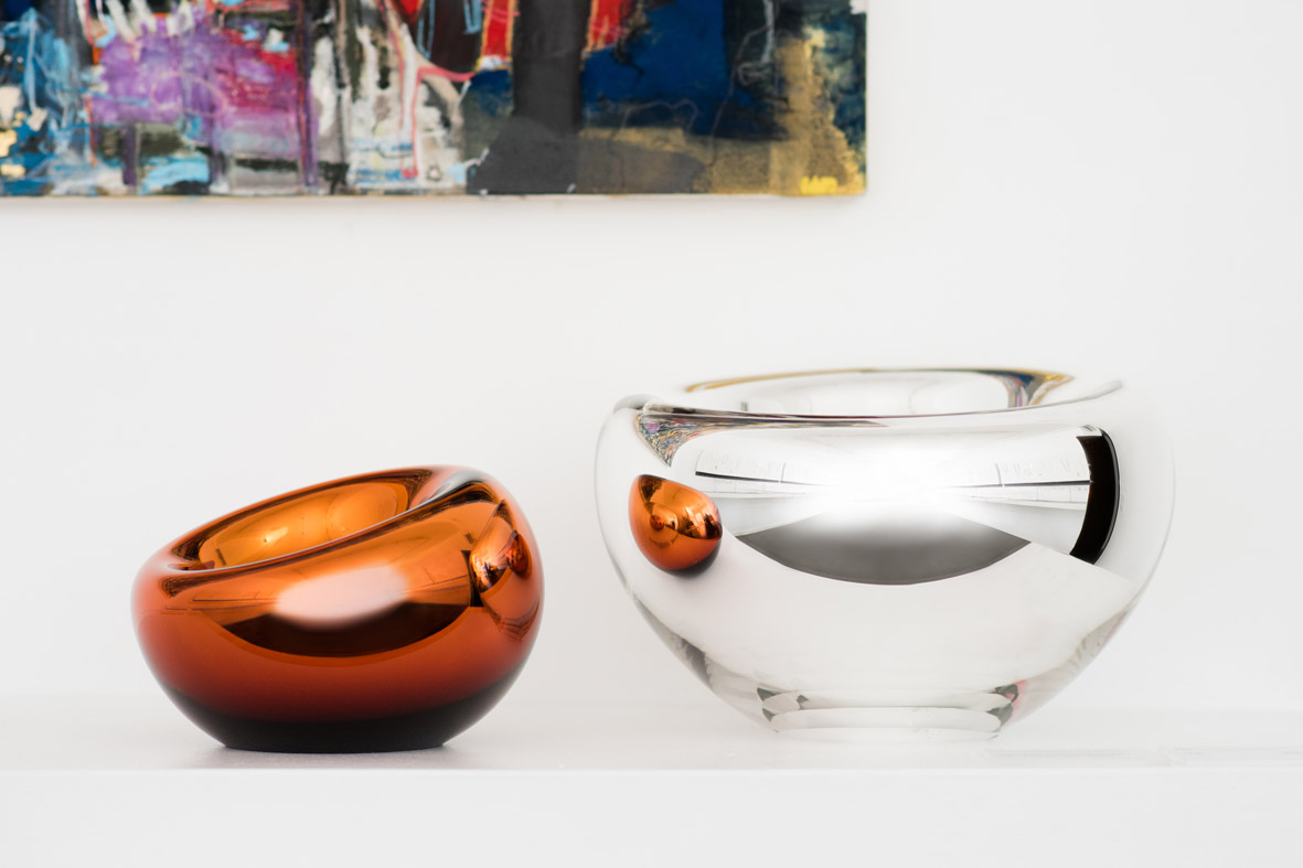 from left: small copper and medium silver