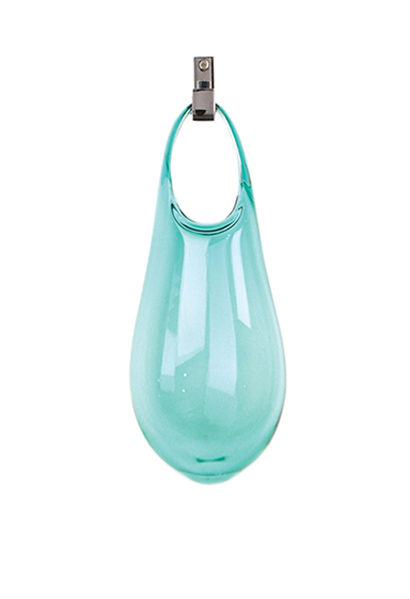 turquoise 17″H x 8″W x 4″D (43x20x10cm) shown w/ polished nickel hook