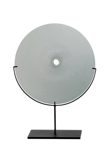 medium/gray 24″H x 18″W (61x46cm) shown w/ dark oxidized steel stand