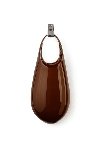 coffee brown 17″H x 8″W x 4″D (43x20x10cm) shown w/ polished nickel hook