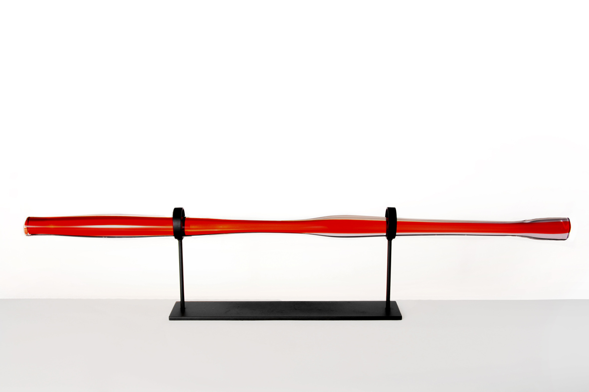 red w/ dark oxidized stand 10″H x 49″ W (25x124cm)