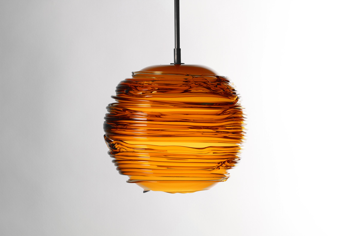 amber glass/dark oxidized 10″Dia (25cm)