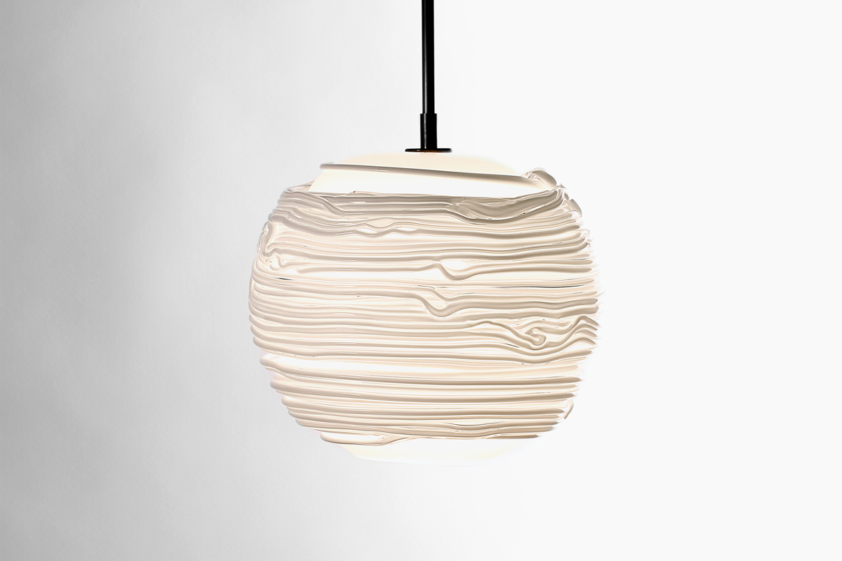 white glass/dark oxidized 10″Dia (25cm)